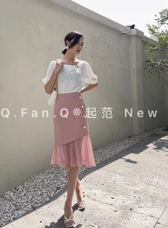 goods in stock! [style] suit fabric gauze blocking exquisite skirt 8386# JJ
