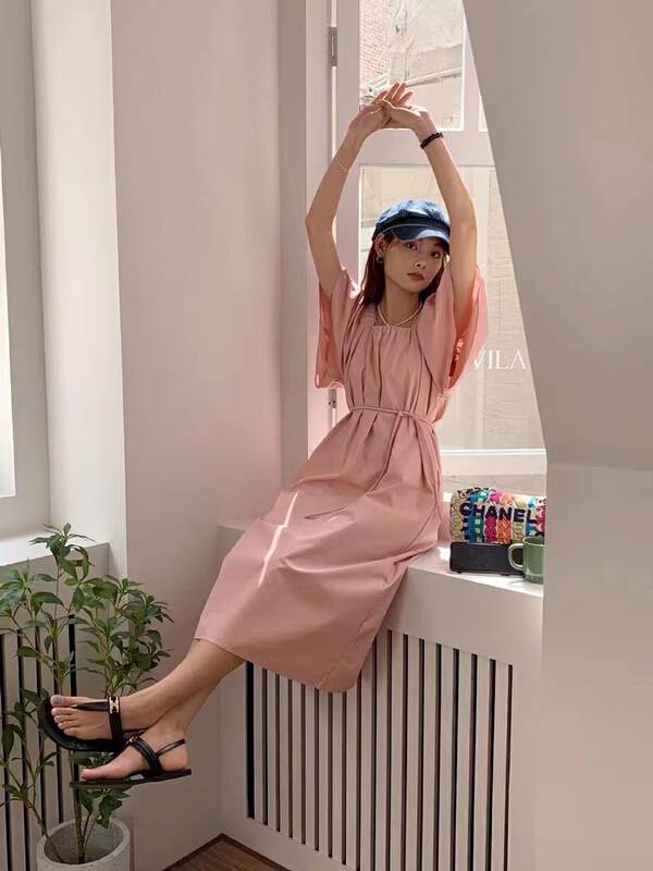 [AOT] Korean simple temperament dress (with waist rope) 5265# XYY