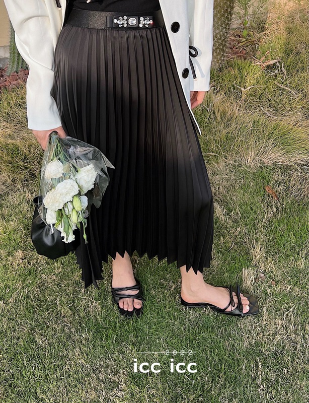 New in early summer! [ICC] high waist slim pleated skirt 6551# WTT