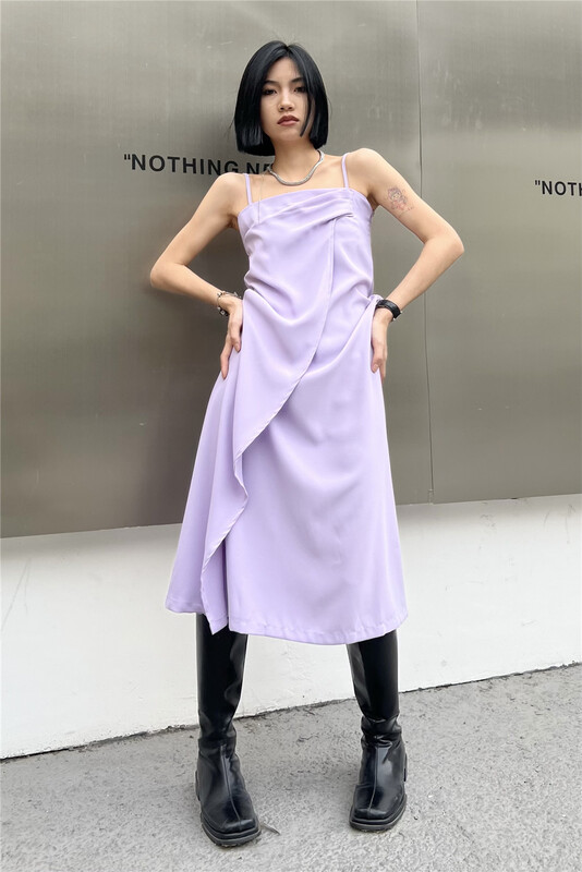 [s dew dew] temperament and texture suspender dress 8120# WTT