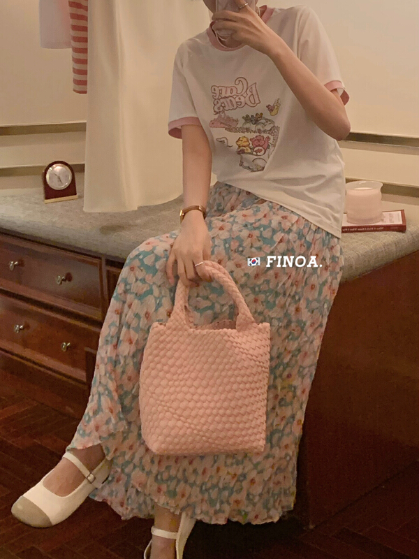 [finoa] Korean casual summer fresh floral skirt (only skirts) 10459# CLS