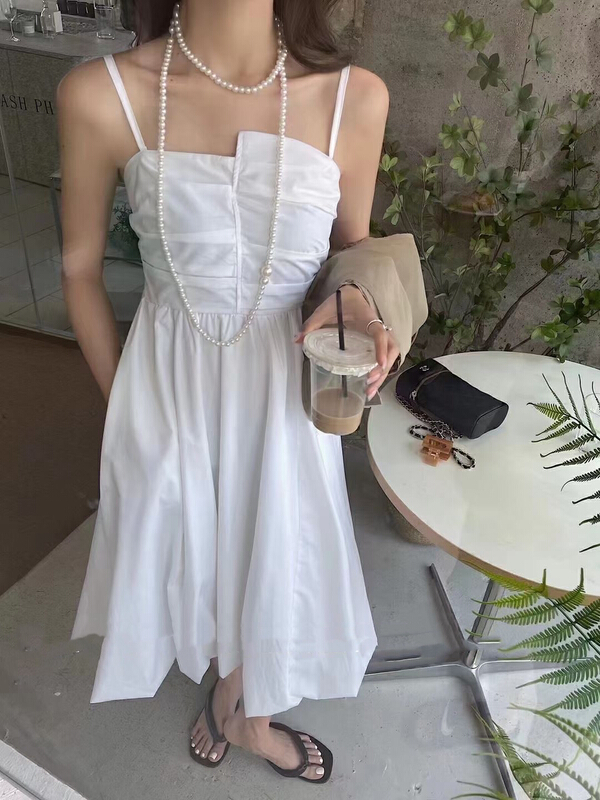 [RM. HH] Korean solid color waist strap dress 2080# PCZ