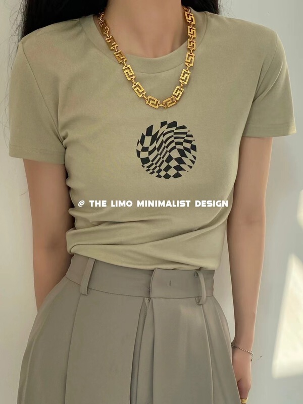 New year in early spring! [the limo] slim fit and versatile printed short sleeve T-shirt 6638# XYJ