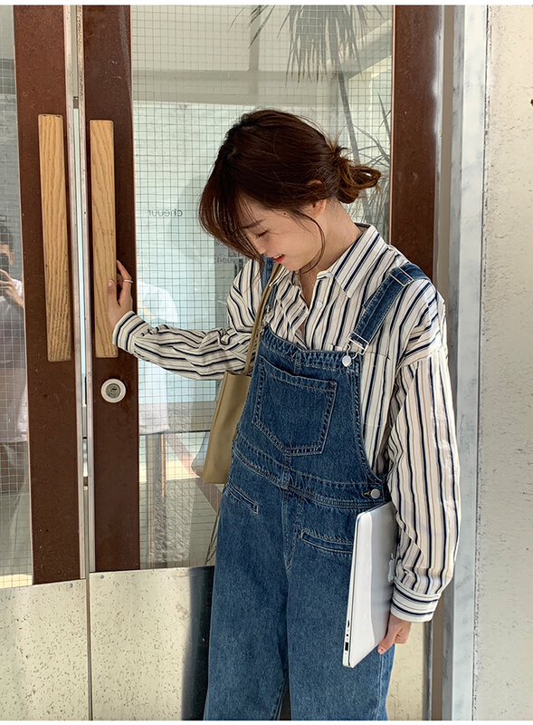 New year in early spring! [the mind] ins Korean style versatile striped shirt 60057a# jhy