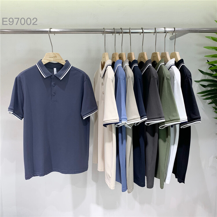 [Yeji] personalized color blocking design versatile polo shirt e97002# ZZL