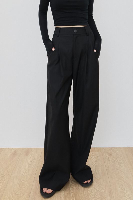 [until blue] High Waist Wide Leg slim casual pants 20510# jhy