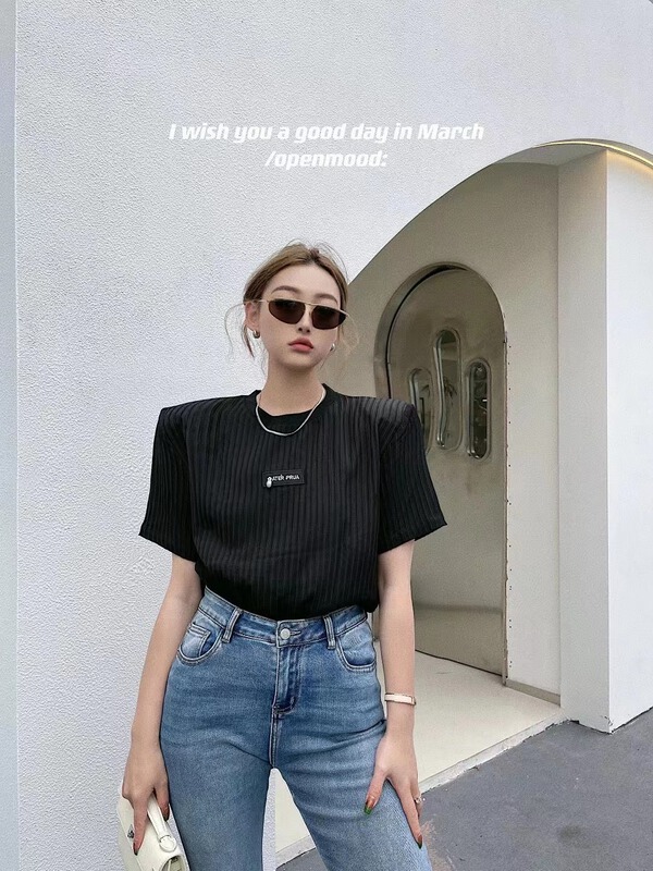 New in early summer! [open] Korean Pullover label short sleeve T-shirt 3605# ozq