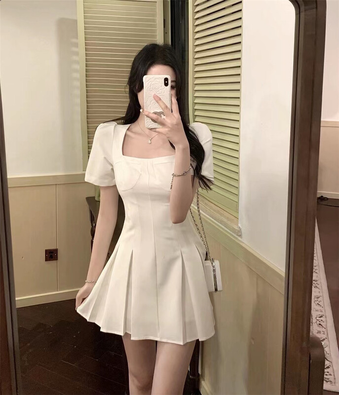 New in early summer! [J & D family] Korean slim square neck dress 1827# JJ