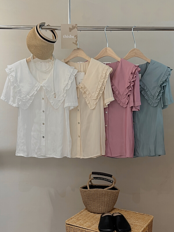 goods in stock! [finoa] Korean casual breasted Chiffon 989# CLS