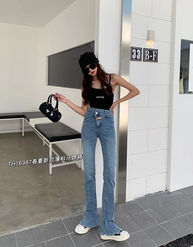 [T.H] Korean version of Yangqi net red horseshoe jeans 16987# LSW