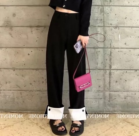 New in early summer! 【N】 Stretch slacks 0645# WTT with contrast color at the back