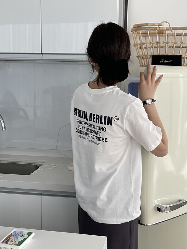 New in early summer! WY # front and back printed short sleeve T-shirt