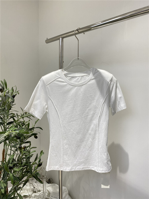 New in early summer! [Tan] Korean simple solid color short sleeve T-shirt t3492# zxx