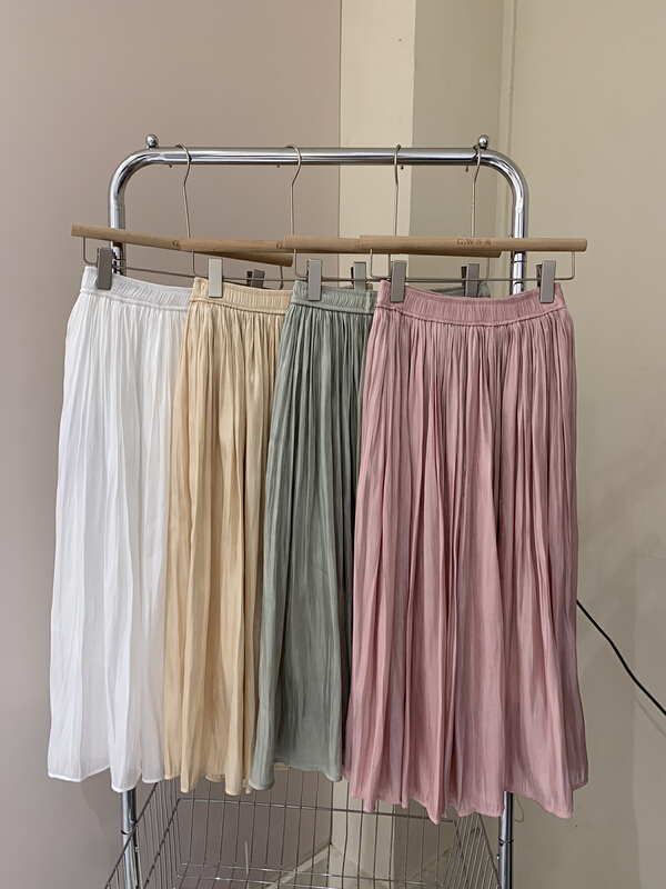 [G.W] long pleated skirt ys1-2215# zxx in gentle wind