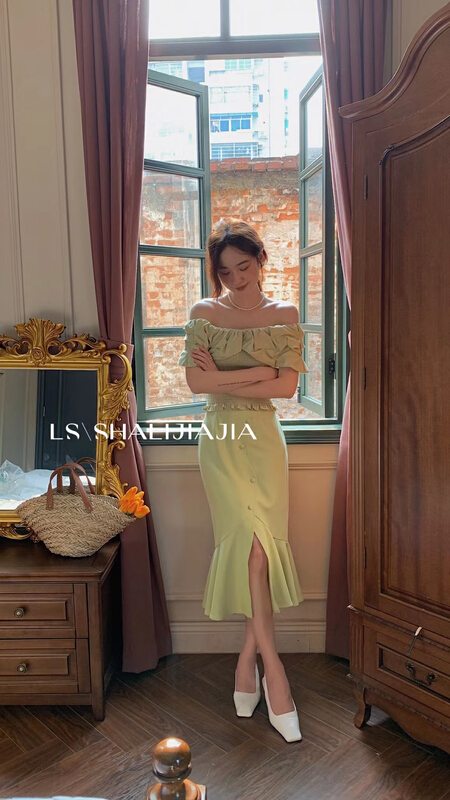 goods in stock! New in early summer! 【 LS 】 temperament slim skirt 51002# WPL