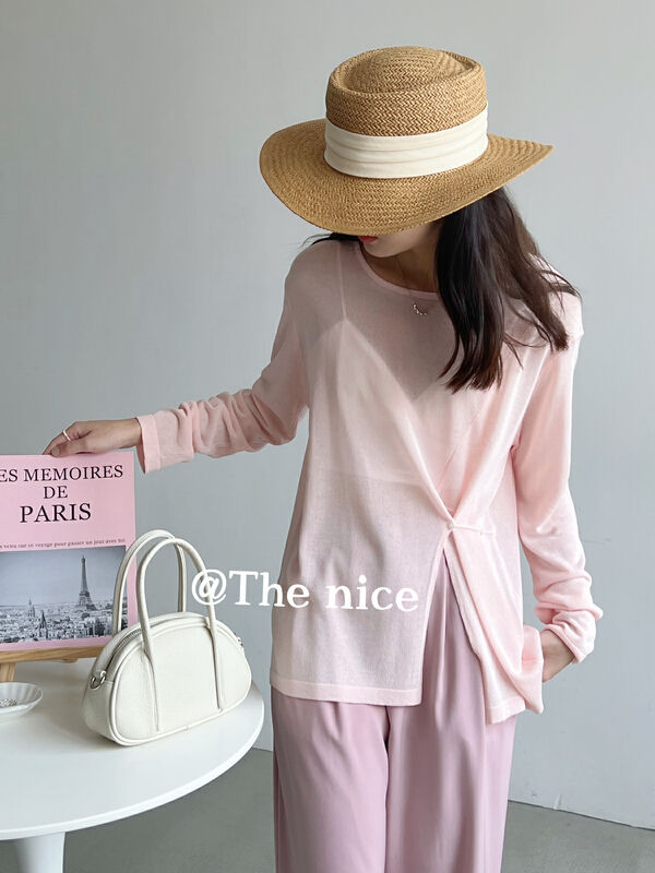 New in early summer! [the nice] long sleeved sunscreen shirt 00285# hjy with diagonal button