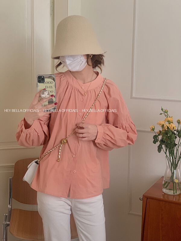 New year in early spring! [hey Bella] Korean versatile shirt with pleated sleeves b1105# ll