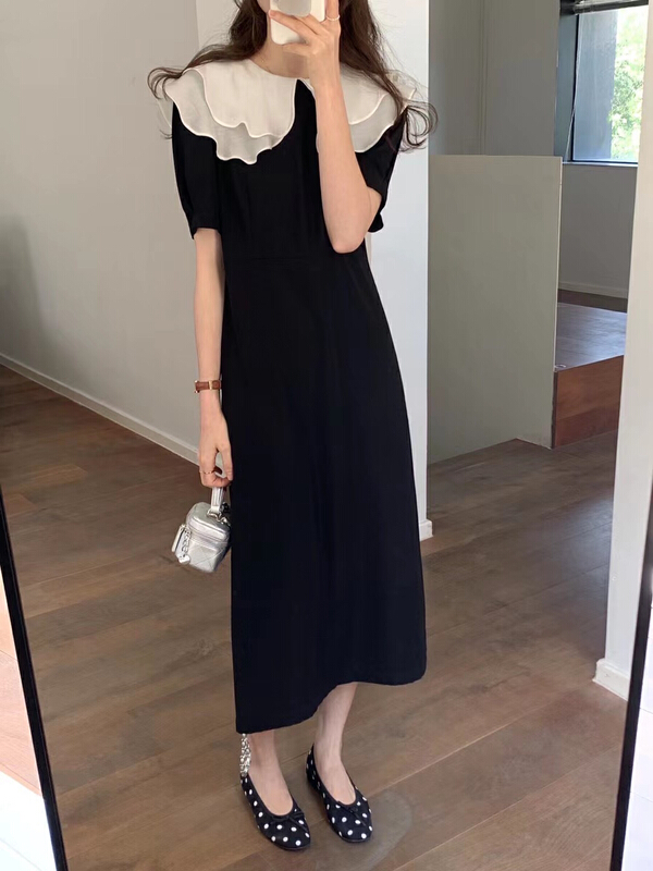 New in early summer! [the nice] Korean color blocking and crimping dress a6101# hjy