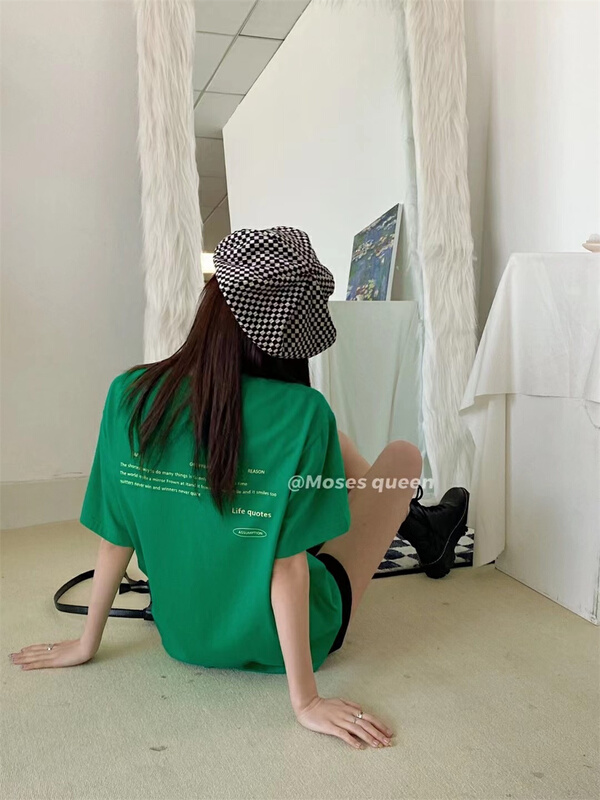[Moses queen] loose letter printed short sleeve T-shirt 50151# XYY