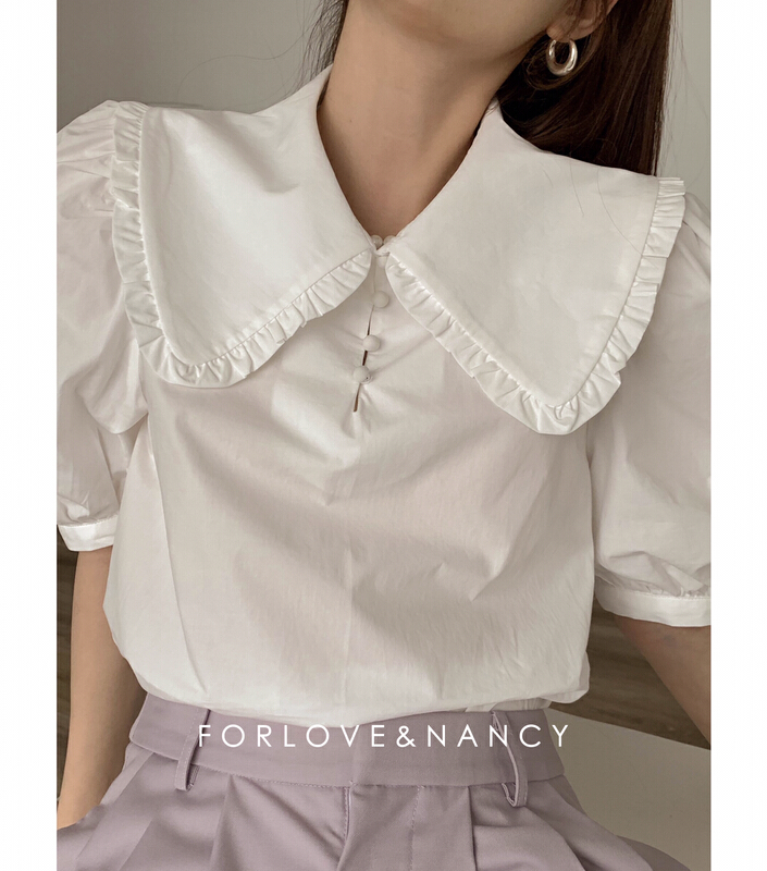 New in early summer! [FN] simple and versatile solid color shirt lb2xbk308n# cqw