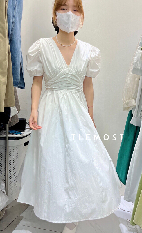 New in early summer! [the most] V-neck waist slim dress 9597# HBx