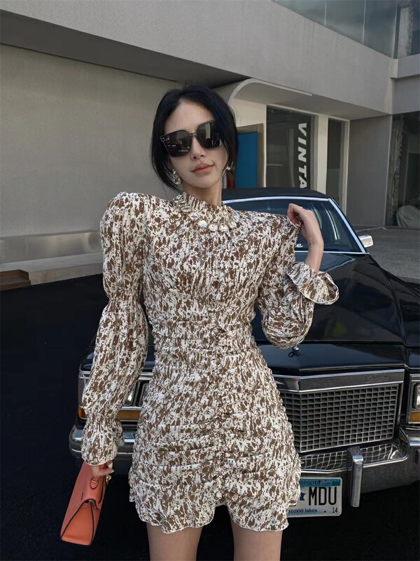 goods in stock! New year in early spring! [web sensing] Pullover temperament Pleated Dress a805# ozq