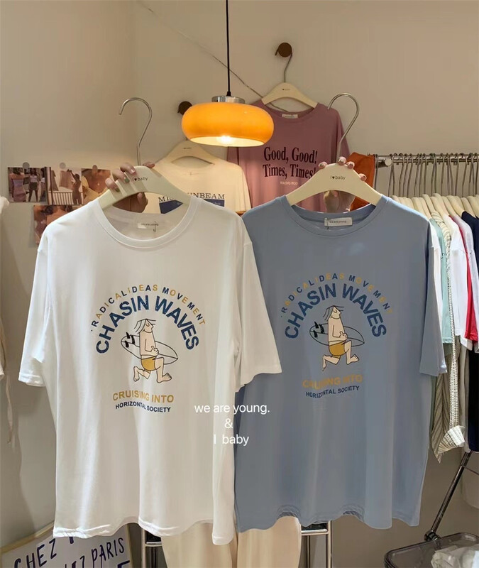 [we are young] Korean cartoon funny printed short sleeve T-shirt 107# zxx