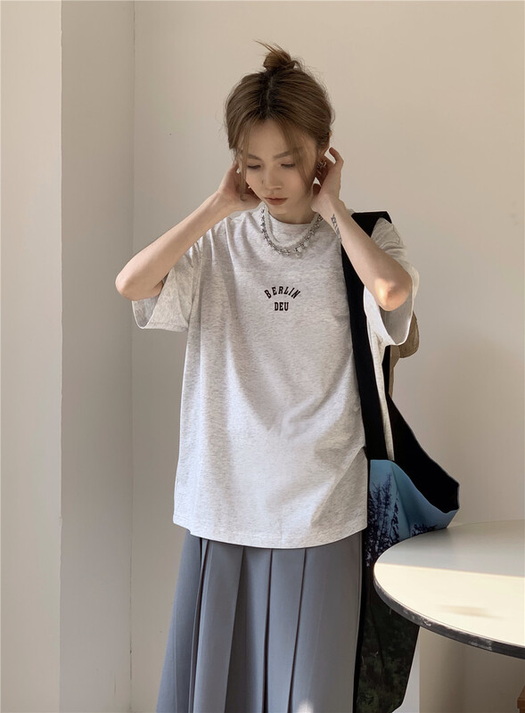 New year in early spring! [m.five soul] simple casual letter printed Korean Short Sleeve T-shirt 11105# CLS