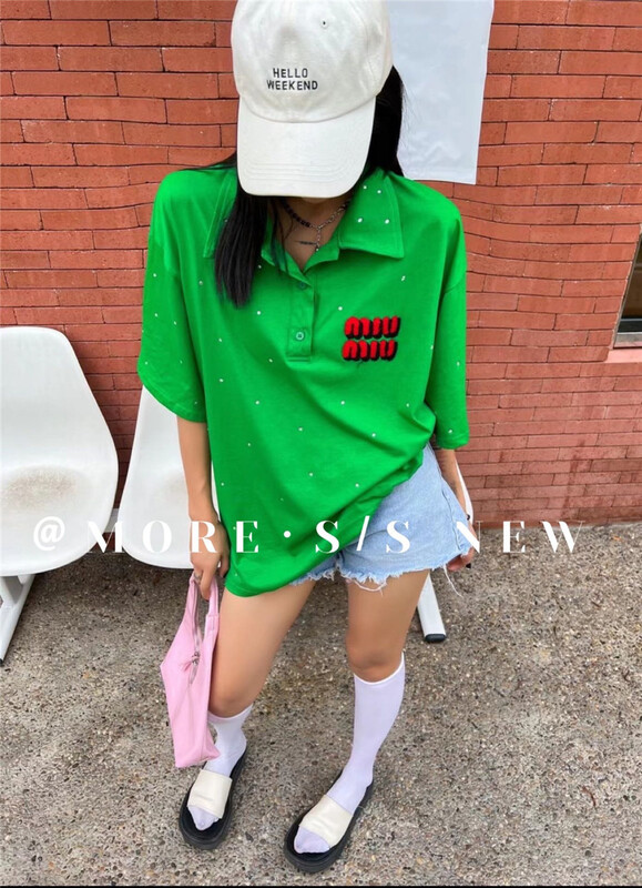 [more] letter printed loose polo shirt 88125# ozq