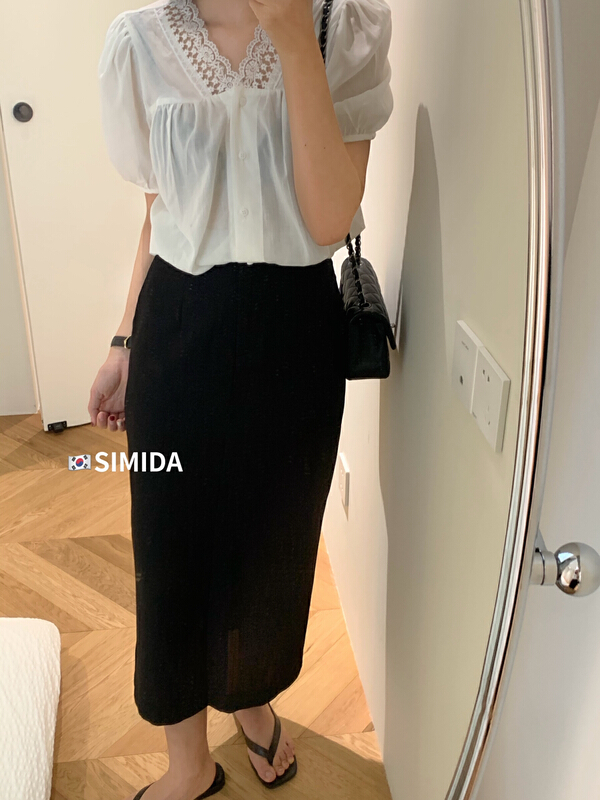 goods in stock! New in early summer! [Simida / doroe] Korean style versatile slim basic Hip Wrap Skirt 10652# zxl