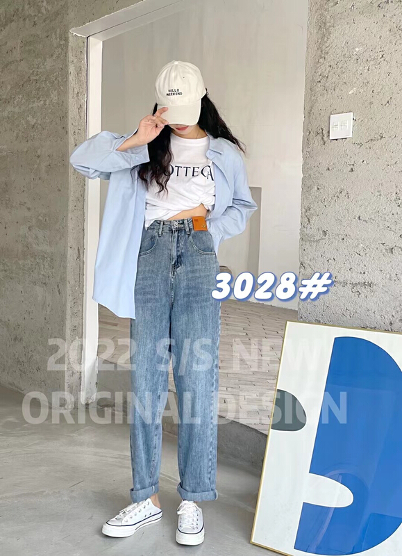 [- 5kg] retro double craft boyfriend jeans 3028# ll