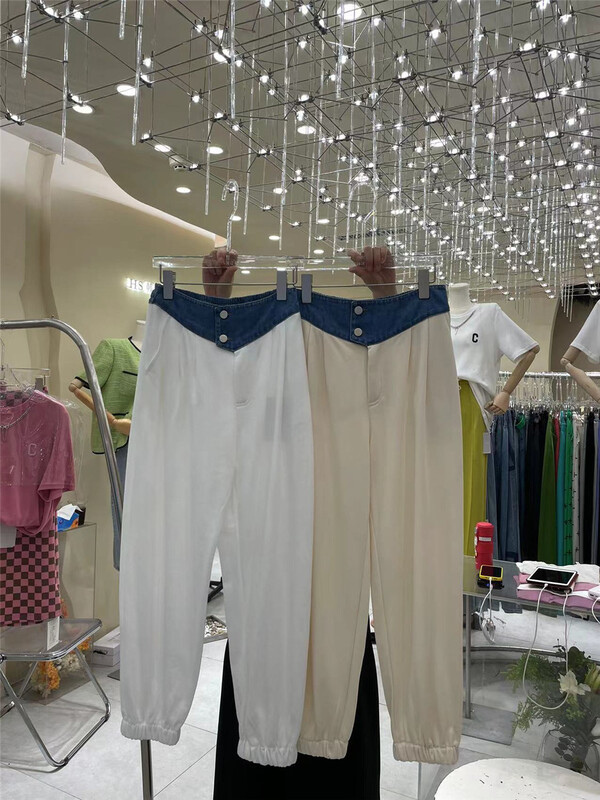 [HS customized in Korea] versatile splicing waist loose casual pants ys2-001# hjy