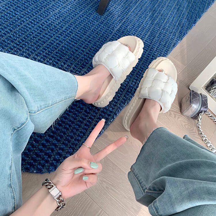 [at] Korean version cloud woven thick soled slipper xz003# LSL