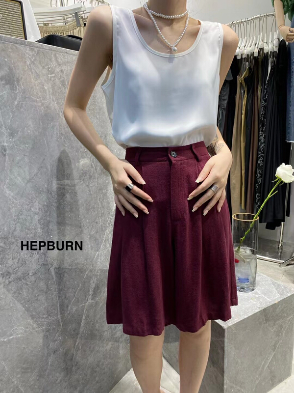[Hepburn Hepburn] premium brand minimalist Tencel vest / sling h2591# L