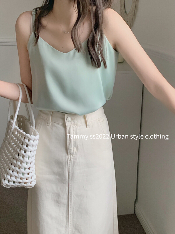 New in early summer! [Tammy] simple and versatile slim vest / sling 62968# L