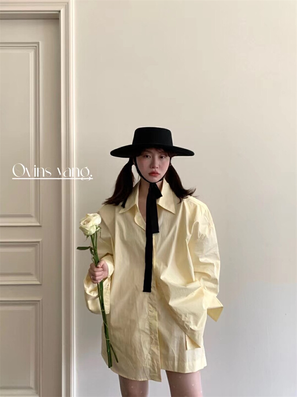 New year in early spring! [ovinsyang] Korean solid color shirt + high waist slim Shorts Set 8626# WTT