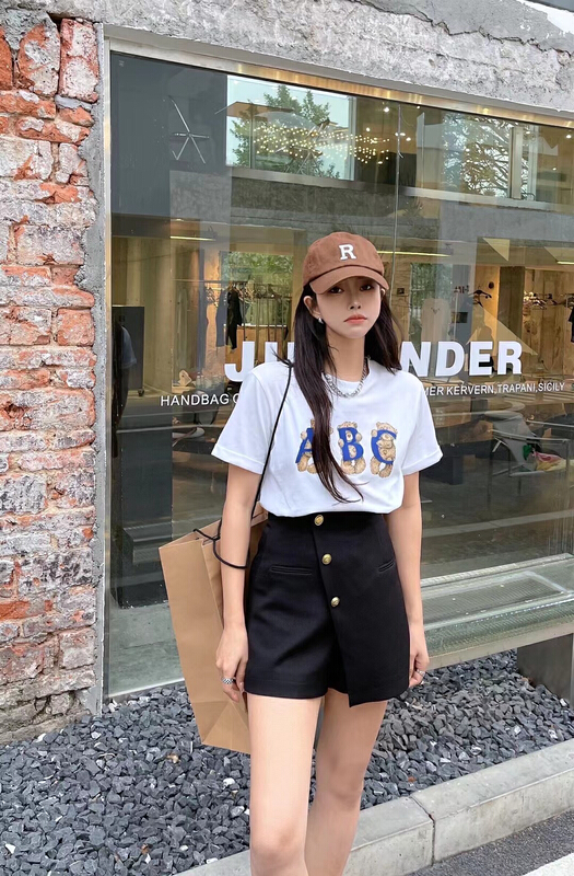 New in early summer! [wlady] round neck cartoon letter printed short sleeve T-shirt 281# WTT
