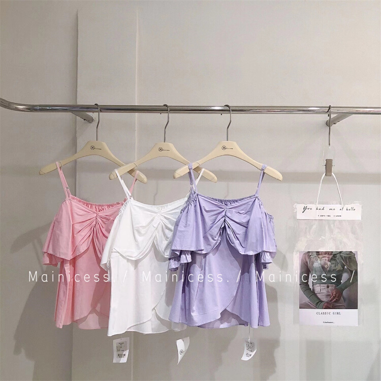 [mainicess] gentle wind temperament bow suspender blouse 3023# CLS