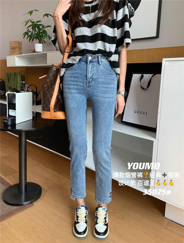 New year in early spring! [suxinlan] irregular design, Vintage Western style jeans 35025-3 blue-35025-5 black # LSL