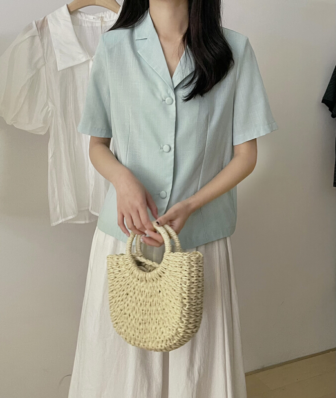[bloom place] Korean simple short sleeved suit x62626# CLS