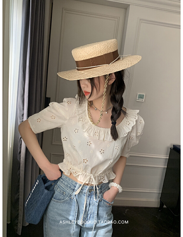 New in early summer! [L.L studio] sweet French bubble sleeve blouse 7459# PCZ