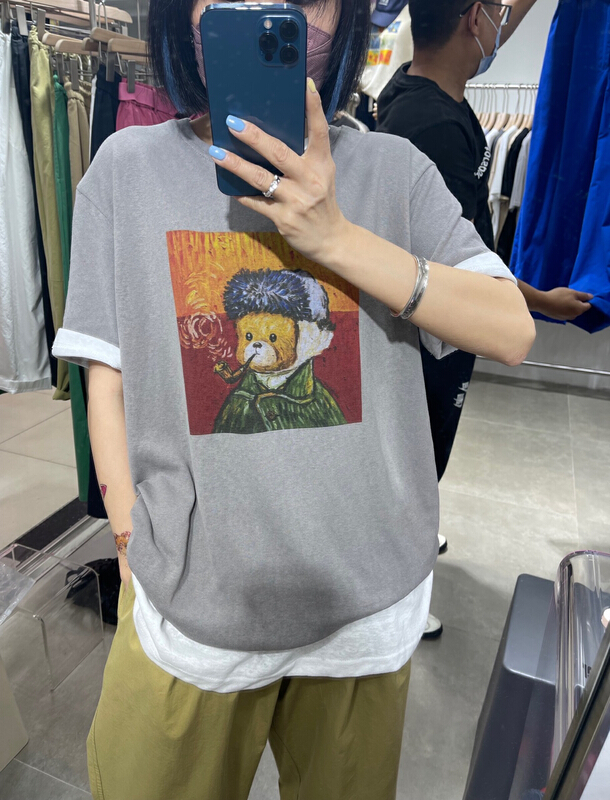New in early summer! [two percent] Winnie bear print loose short sleeve T-shirt 9928# LSL