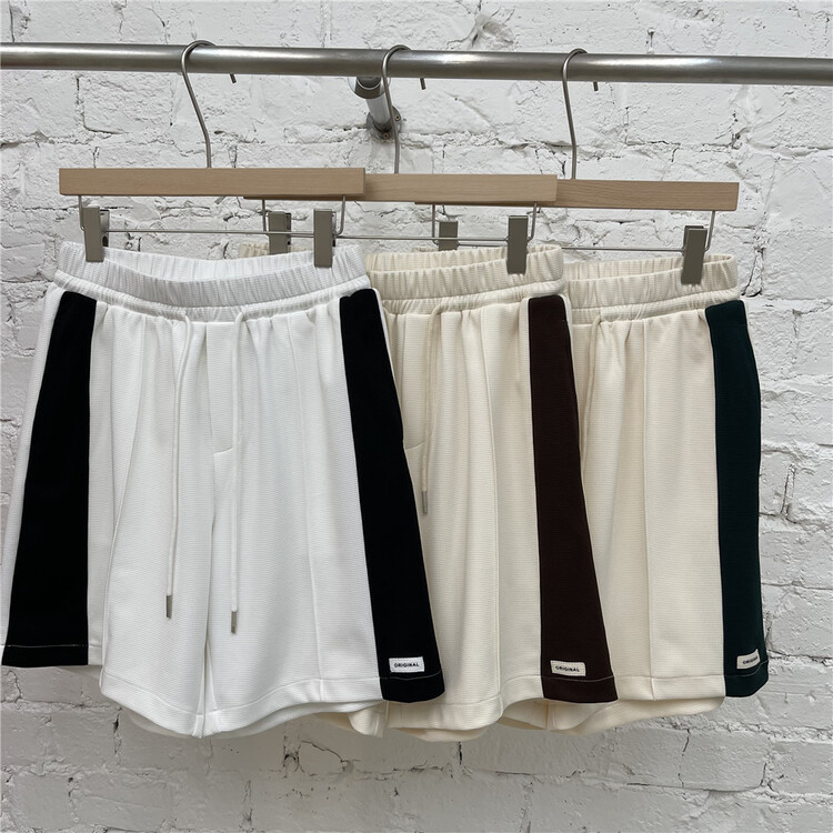 New in early summer! [MF] drawstring color blocking small label casual shorts 6360# ZZL