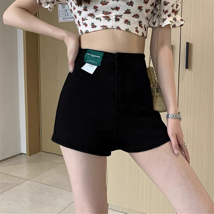 [Korean palace queen] Korean high waist label denim shorts ys1-8873# WPL