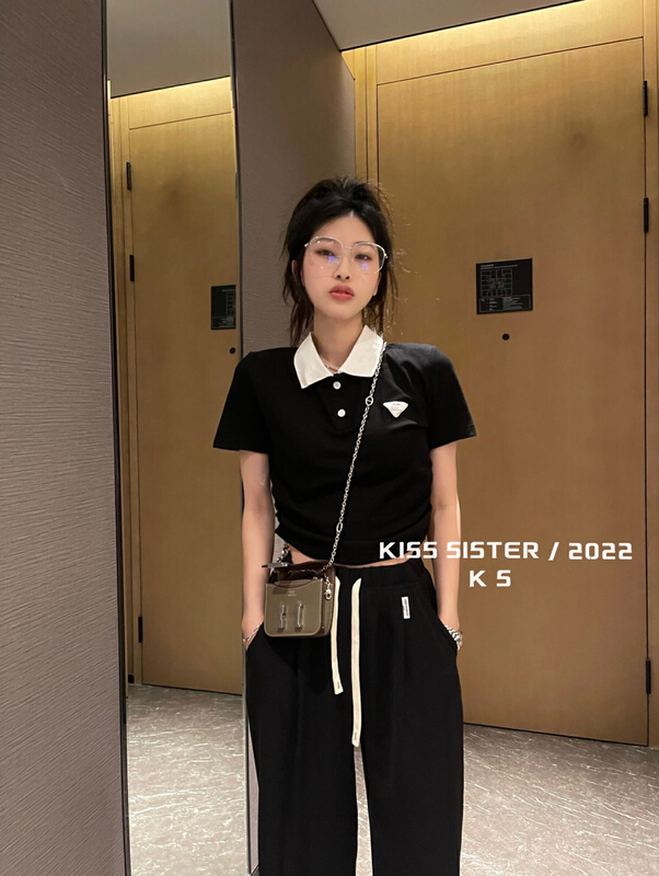 New in early summer! [kiss sister] Korean version design, age reduced short polo shirt 9160# ozq