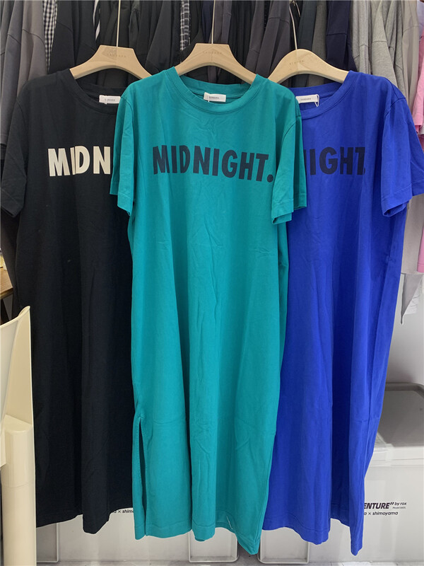 [sanbara] letter printed long casual dress 9399# LSW