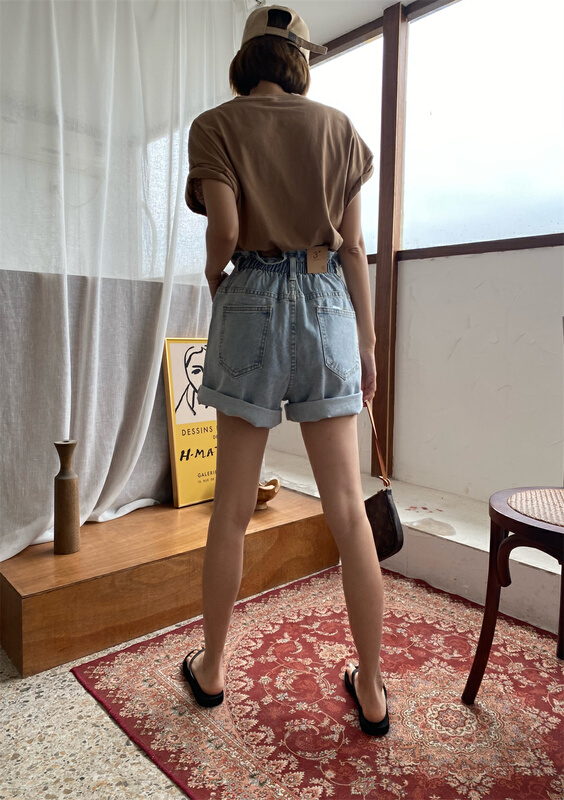 New in early summer! [3 +] elastic waist fashion versatile jeans 0172# ozq