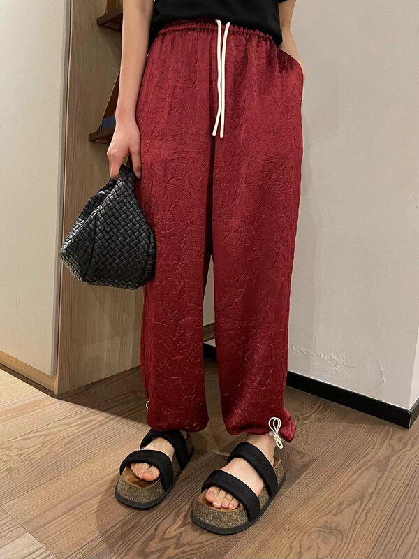 [jvv sister] elastic waist drawstring casual pants 82231# zxl
