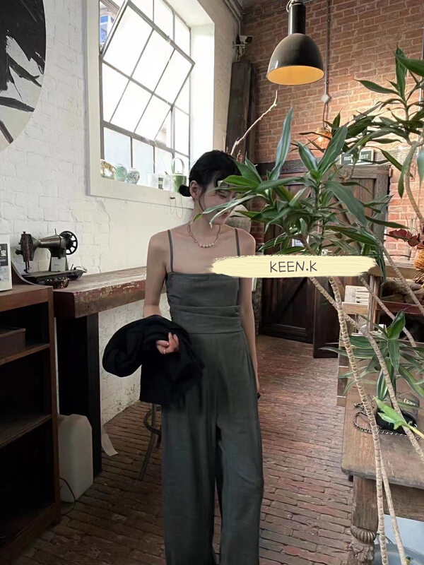 [keen k] copper ammonia wire vertical sense Strapless slim one-piece pants n36# WTT