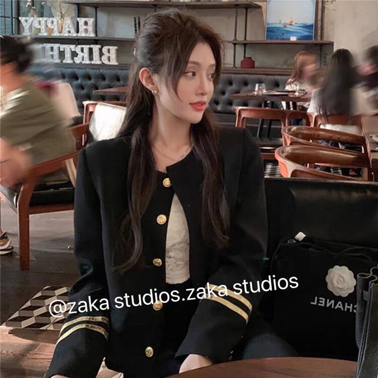 New year in early spring! [Zaka] single breasted hand sleeve color matching comfortable short coat w9550# L